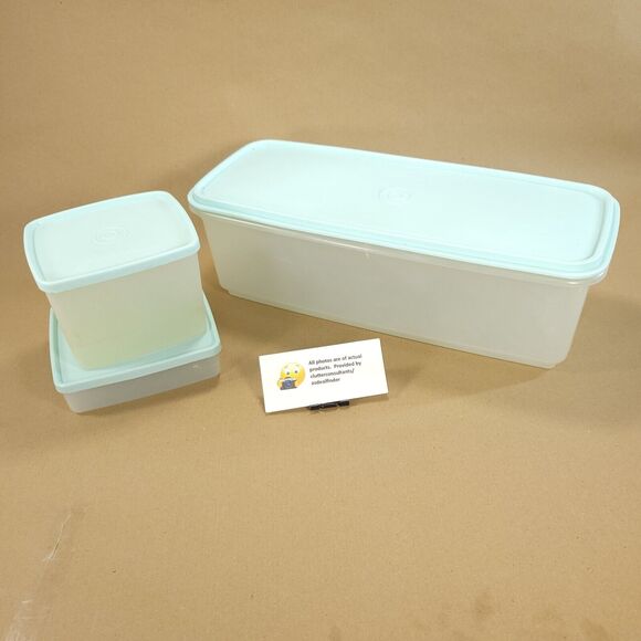 Tupperware Bundle #782 Vegetable Crisper #312 Square Round #670 Sandwich Keeper - Picture 1 of 9